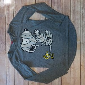 Girl's XL Peanuts Halloween Shirt Snoopy/Woodstock Mummies